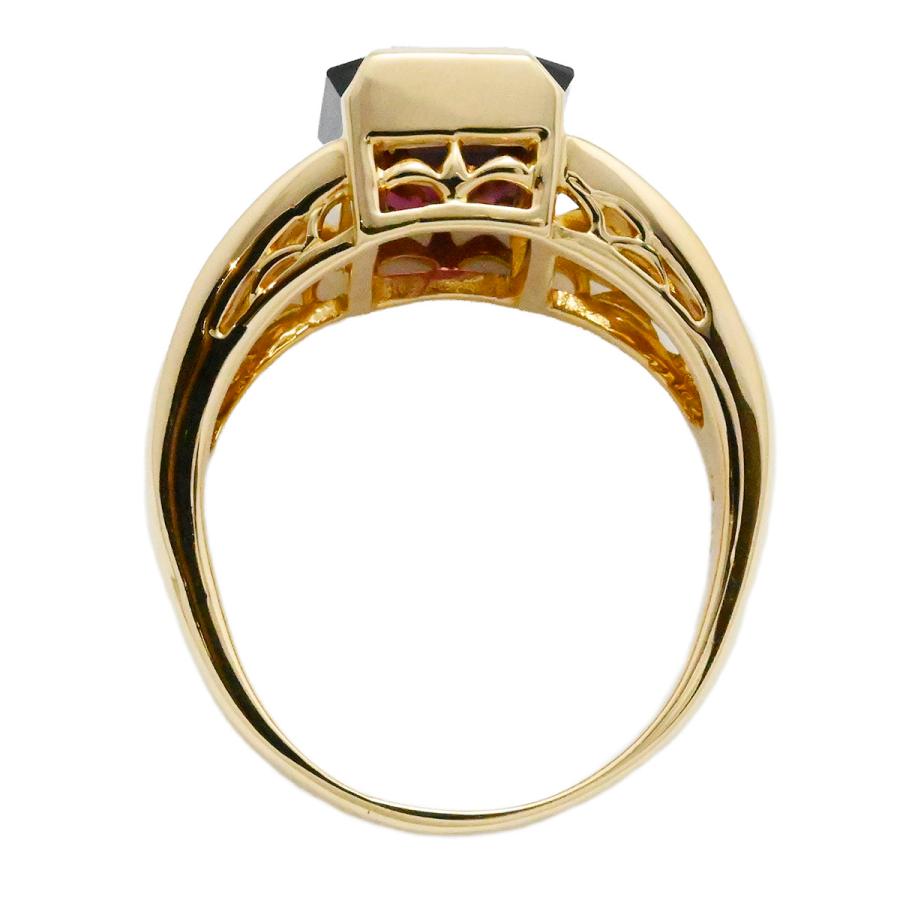 タサキ TASAKI K18YG イエローゴールド ガーネット5.29ct ダイヤ0.06ct 