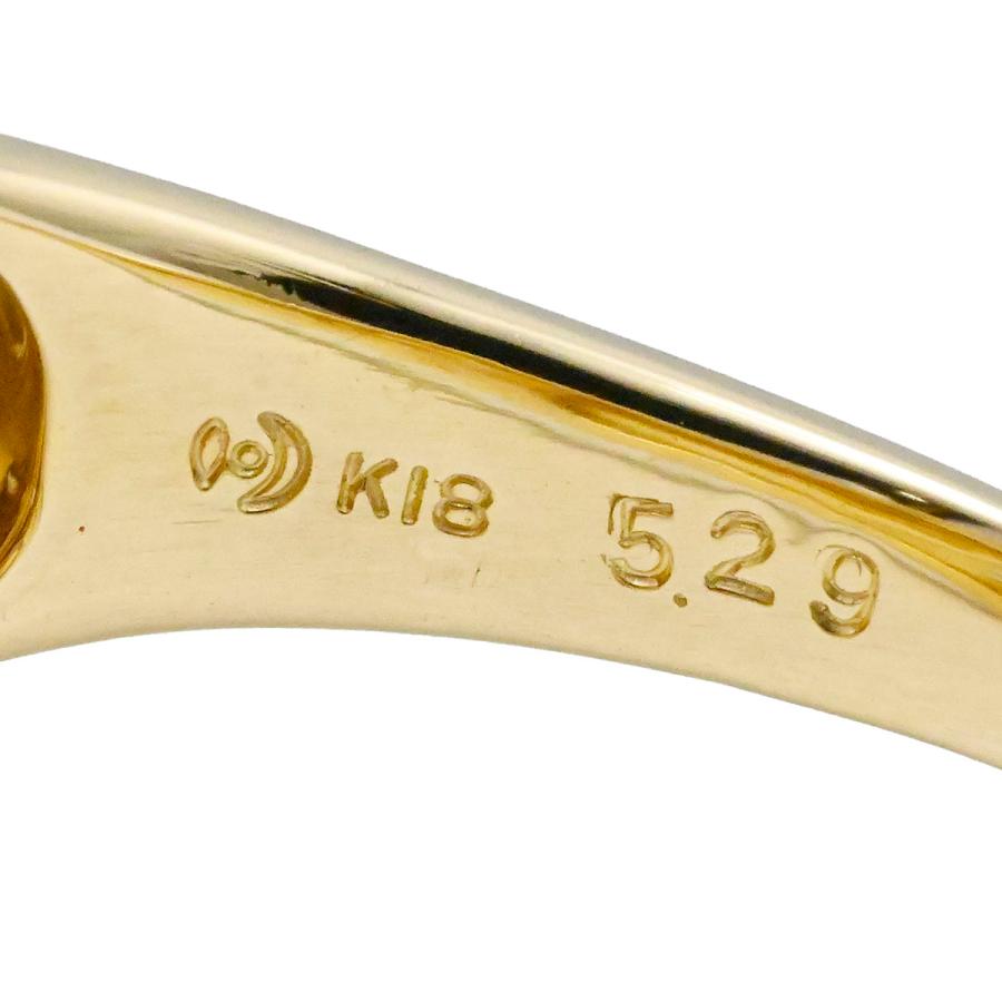 タサキ TASAKI K18YG イエローゴールド ガーネット5.29ct ダイヤ0.06ct 