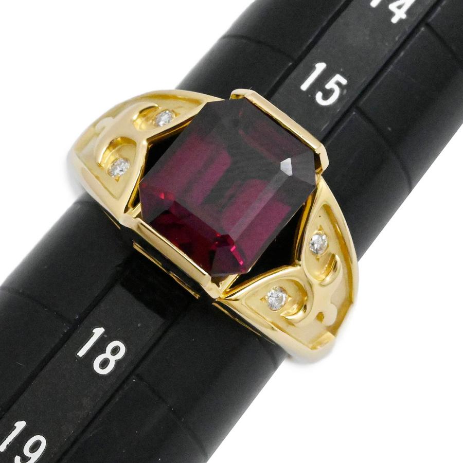 タサキ TASAKI K18YG イエローゴールド ガーネット5.29ct ダイヤ0.06ct 