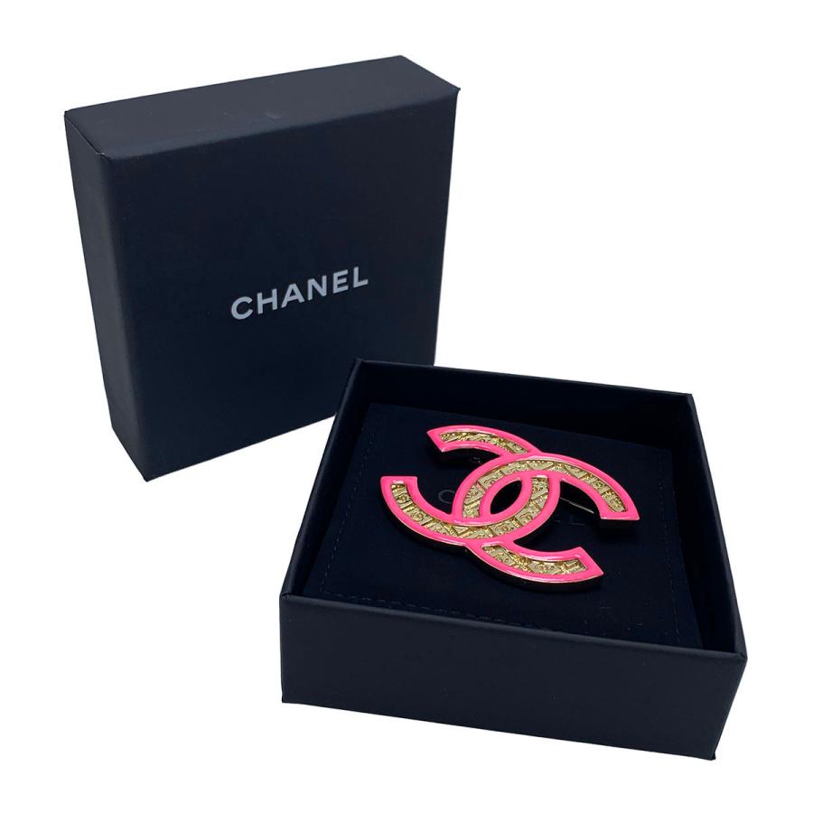 シャネル CHANEL B24 ココマーク ブローチ ピンク×ゴールド レディース