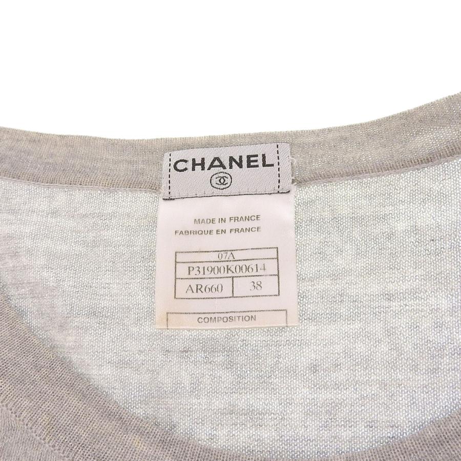 CHANEL 薄手ツイード切替 カシミヤニット カットソー 38 【公式通販】
