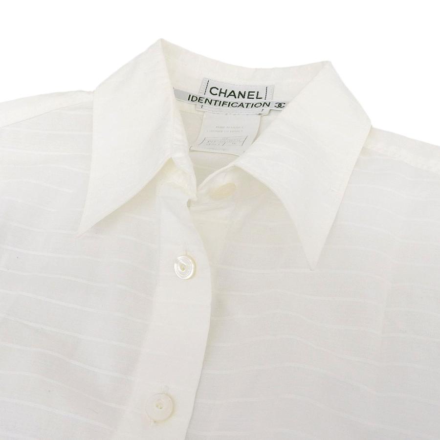 CHANEL シャネル 長袖 ブラウス シャツ コットン ホワイト 38 CHANEL シャネル 長袖 ブラウス シャツ コットン ホワイト 38