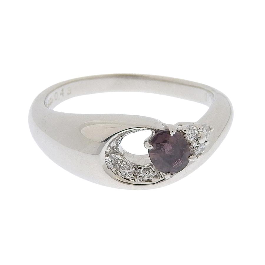 Pt900 プラチナ カラーチェンジ サファイア0.43ct ダイヤモンド0.10ct  
