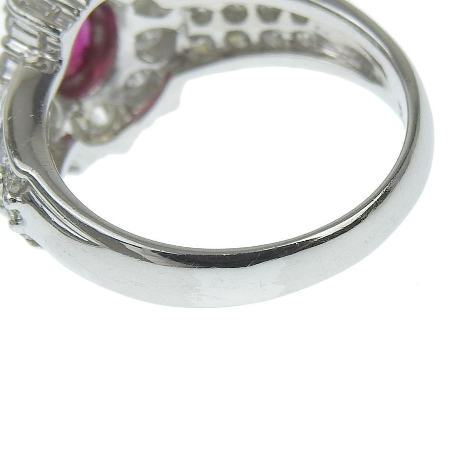 Pt900 プラチナ ルビー0.58ct ダイヤモンド1.25ct リング 指輪 10.5号
