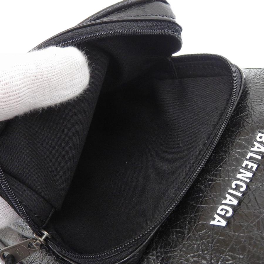 BALENCIAGA バレンシアガ ショルダーバッグ 型押しレザー ブラック