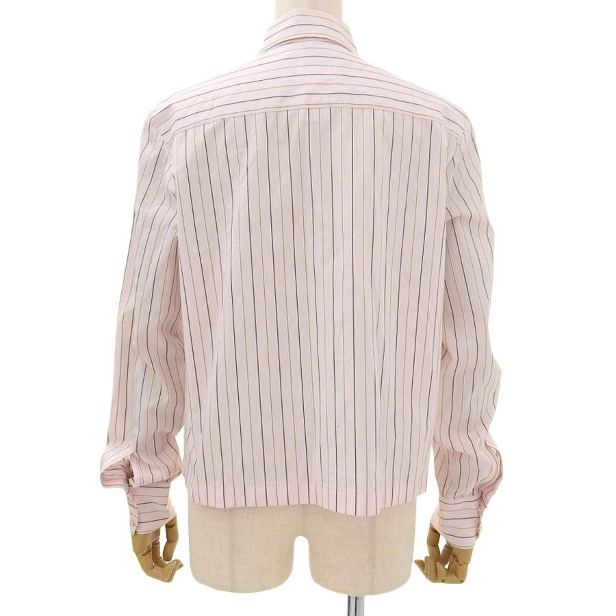 CHANEL（シャネル） カッターシャツ ストライプ 長袖 コットン ピンク