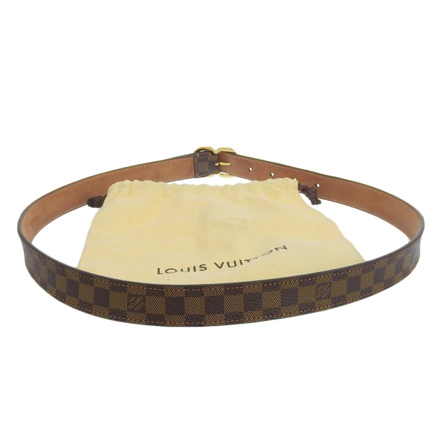 LOUIS VUITTON / サンチュール・LVPARIS_ダミエ・エベヌ/レザー/BRW/レディース// LOUIS VUITTON ルイヴィトン ダミエ サンチュールミニ ベルト エベヌ