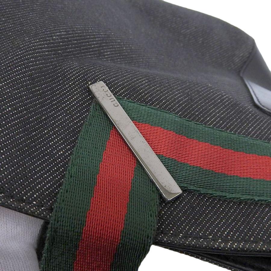 GUCCI（グッチ） トートバッグ レザー デニム ブラック レディース