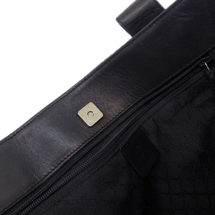 GUCCI（グッチ） トートバッグ レザー デニム ブラック レディース