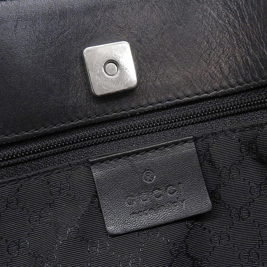 GUCCI（グッチ） トートバッグ レザー デニム ブラック レディース