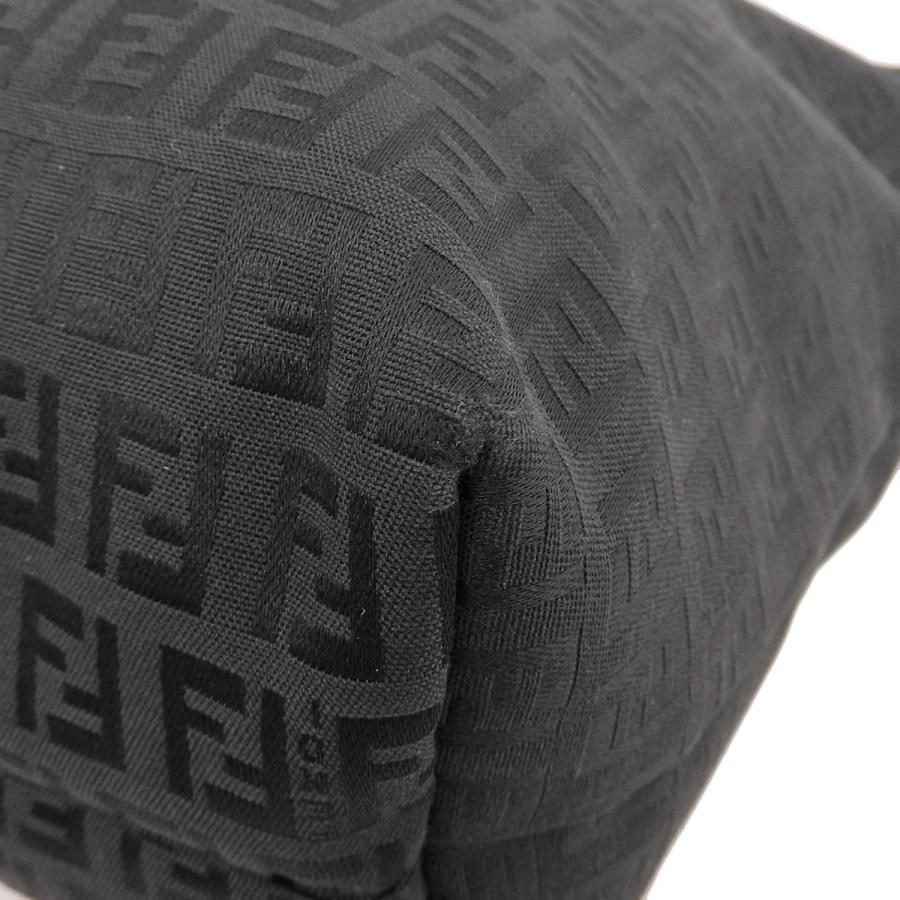 FENDI（フェンディ） ズッカ柄 トートバッグ ナイロン レザー ブラック