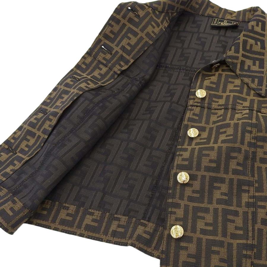 FENDI（フェンディ） ズッカ柄 ベスト ポリエステル×コットン ブラウン