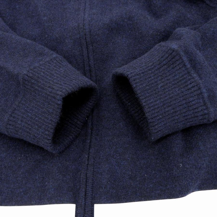 CHANELネイビー フード付き ジップアップパーカー カシミヤ CHANEL（シャネル） ジップアップ パーカー ニット カシミア ネイビー