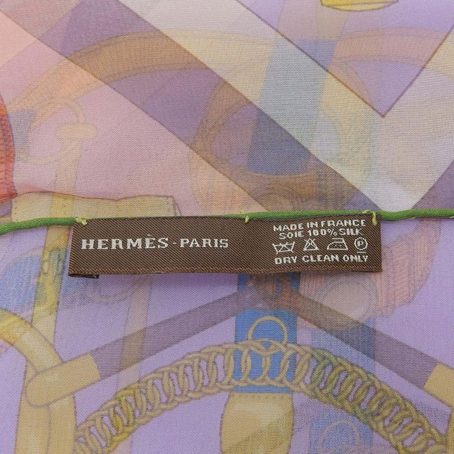 HERMES（エルメス） シフォンスカーフ ストール エプロンドール Eperon 