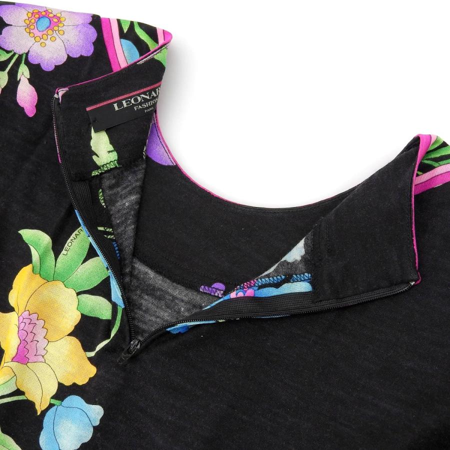 LEONARD（レオナール） 花柄 カットソー トップス 長袖 ウール×シルク