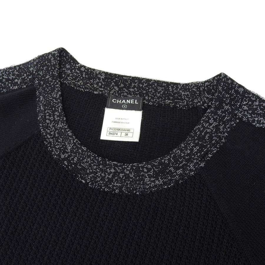 CHANEL（シャネル） ニットワンピース 半袖 コットン ブラック 38