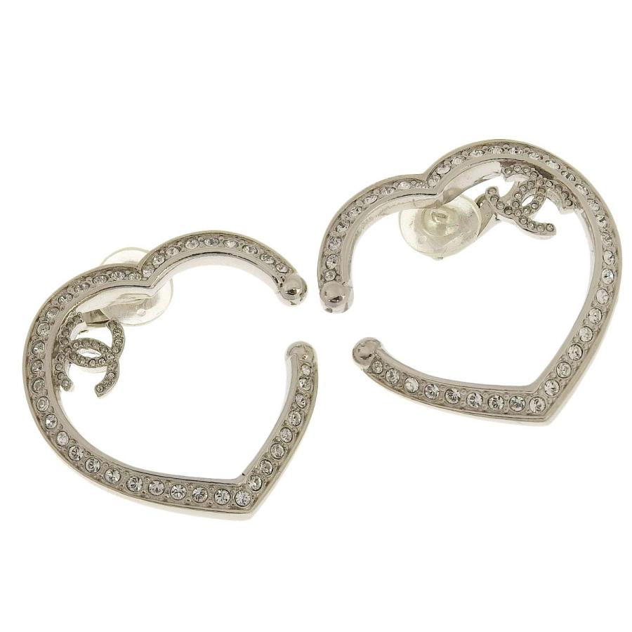 シャネル CHANEL ココマーク ハートモチーフ イヤリング メッキ シルバー レディース 4564_2