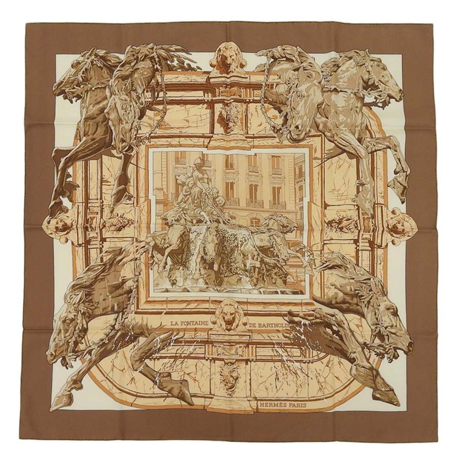 エルメス カレ90 ラ・フォンテーヌ・ド・バルトルディ(バルトルディの泉)額装品 HERMES（エルメス） カレ90 LA FONTAINE DE BARTHOLDI バルトルディの