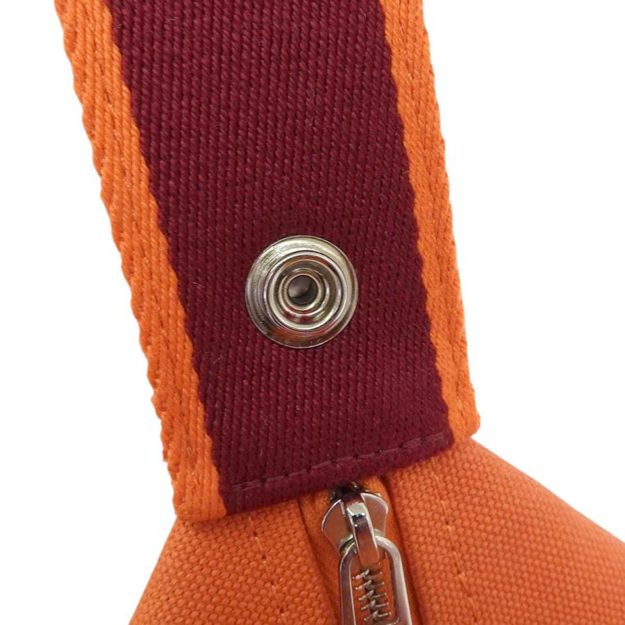 【苫小牧バナナ】エルメス/HERMES コットンキャンバス アクセサリーポーチ クラッチバッグ ヨッティングGM オレンジ 中古♪ 苫小牧バナナ】エルメス/HERMES コットンキャンバス アクセサリー