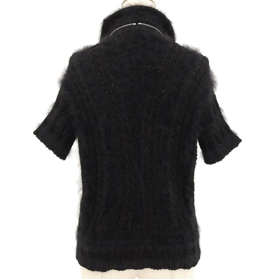 シャネル CHANEL 半袖 ココマーク ジップアップ ラメ ニット アンゴラ ブラック 38 レディース 08A 4689の画像