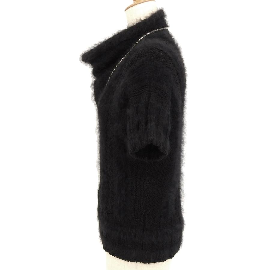 シャネル CHANEL 半袖 ココマーク ジップアップ ラメ ニット アンゴラ ブラック 38 レディース 08A 4689の画像