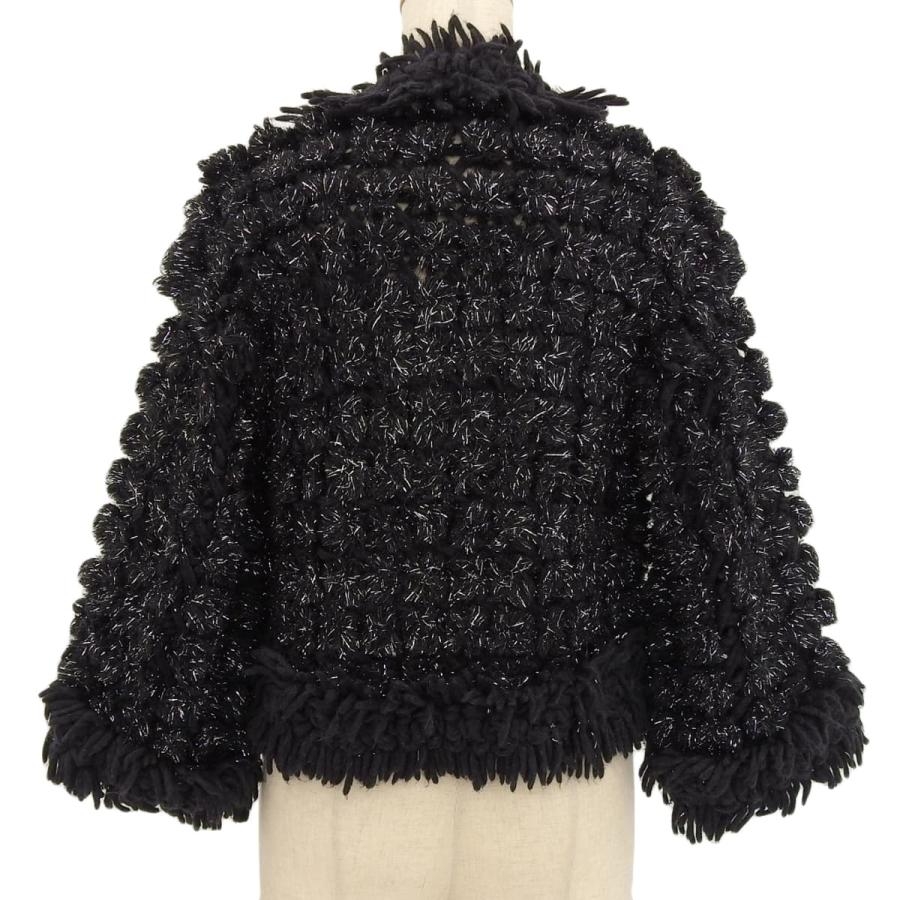 シャネル CHANEL  ココマーク ラメカーディガン アルパカ混 モヘア混 ブラック 38 レディース 09A 4692の画像
