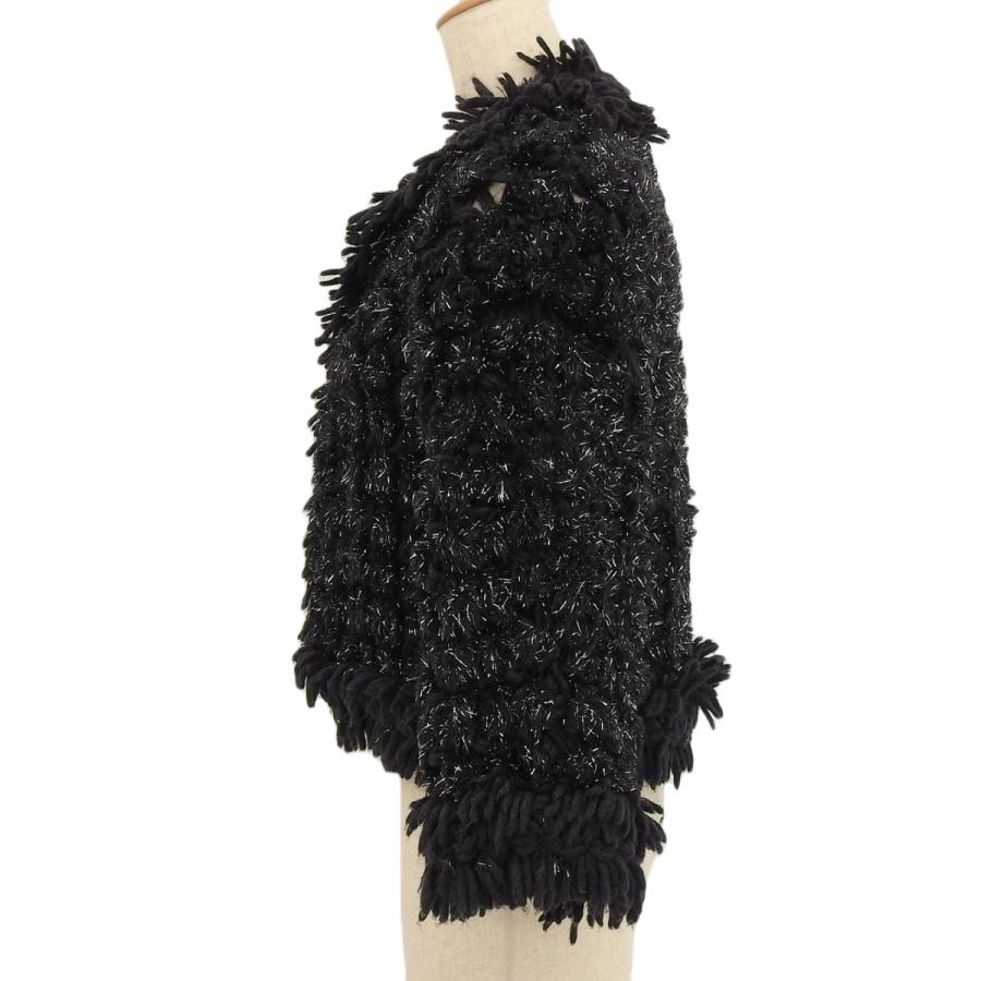 シャネル CHANEL  ココマーク ラメカーディガン アルパカ混 モヘア混 ブラック 38 レディース 09A 4692の画像