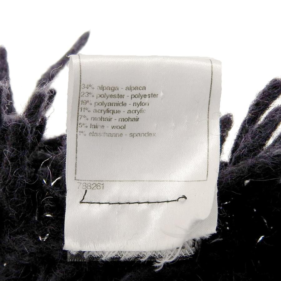 シャネル CHANEL  ココマーク ラメカーディガン アルパカ混 モヘア混 ブラック 38 レディース 09A 4692の画像