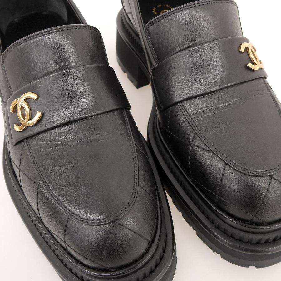 CHANEL（シャネル） ココマーク ローファー 36C レザー ブラック