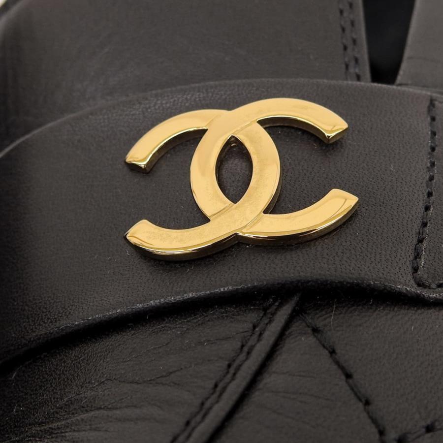CHANEL（シャネル） ココマーク ローファー 36C レザー ブラック