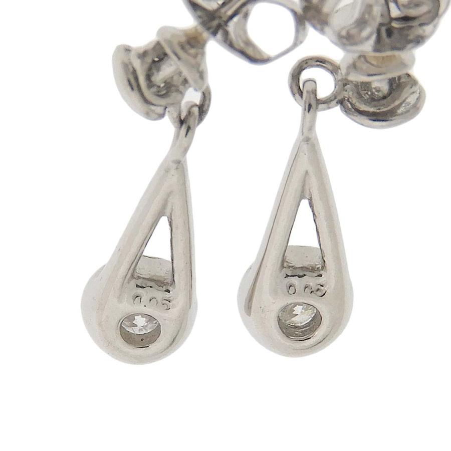 Pt900 プラチナ ダイヤモンド 0.05ct 雫 ピアス レディース 4772