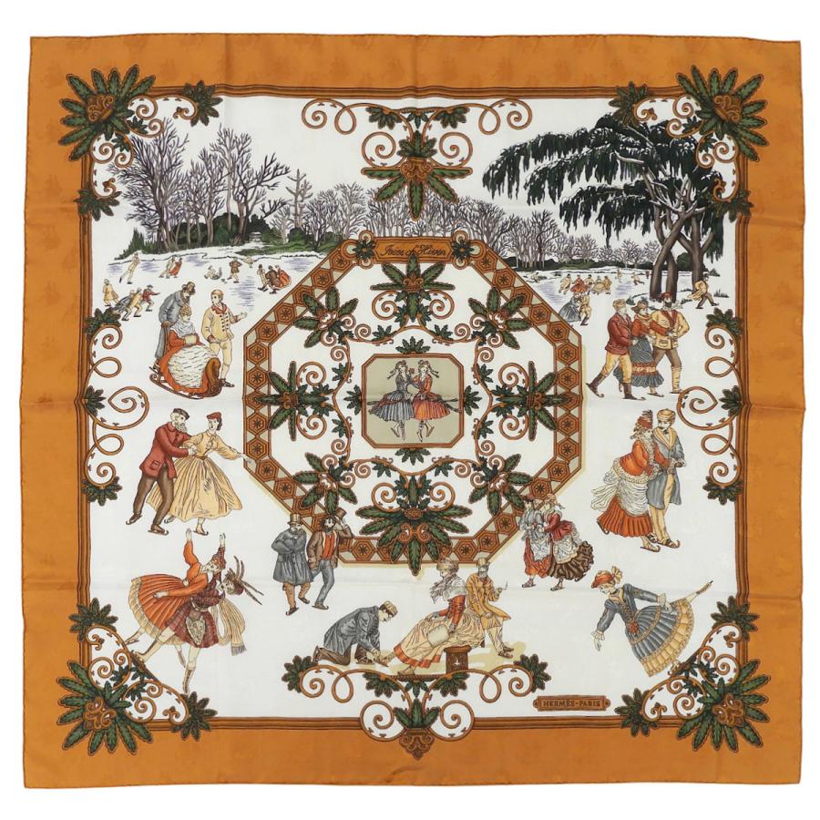 HERMES（エルメス） カレ90 スカーフ Joies d`Hiver 冬の愉しみ シルク