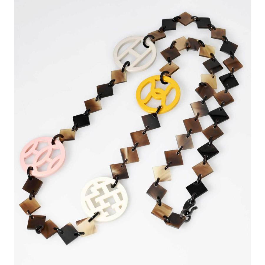 7318☆エルメス HERMES バッファローホーン ホーンネックレス 