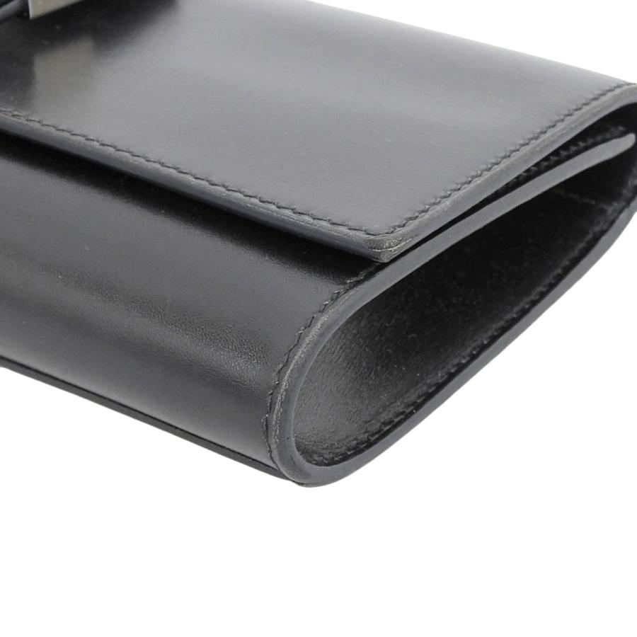 エルメス HERMES ポシェットメドール クラッチバッグ レザー ブラック