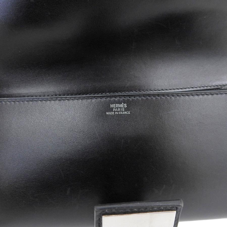 エルメス HERMES ポシェットメドール クラッチバッグ レザー ブラック