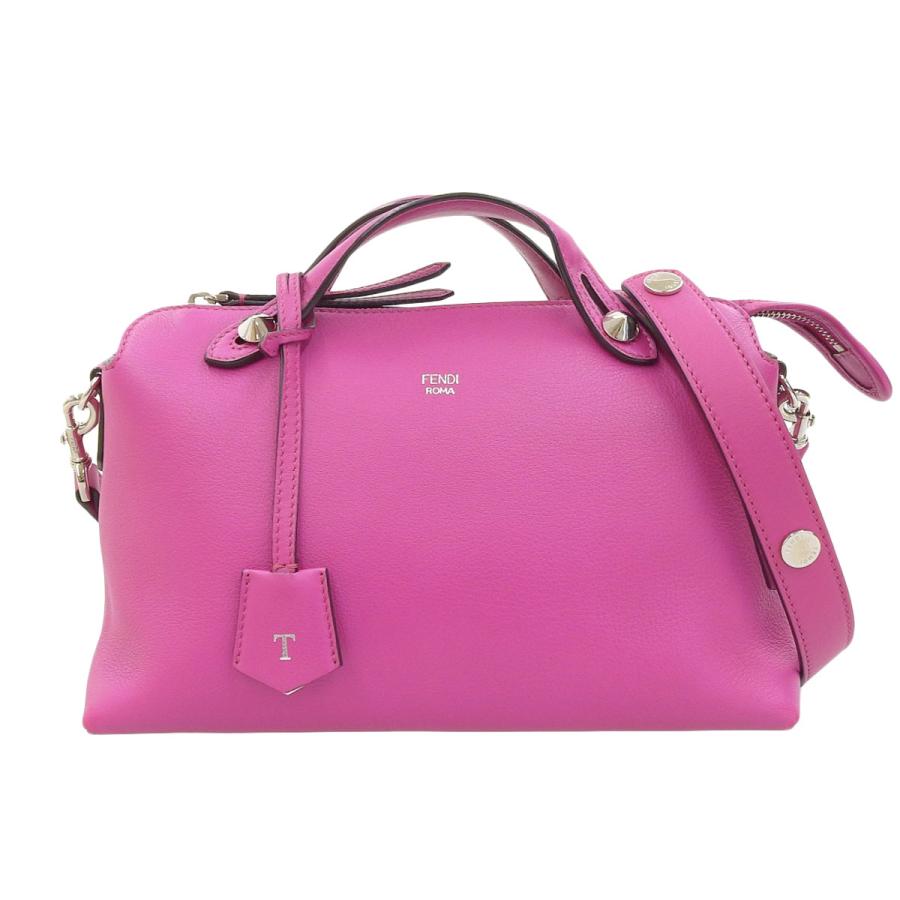 FENDI バイザウェイ ミディアム 2WAYハンドバッグ レザー ピンク系