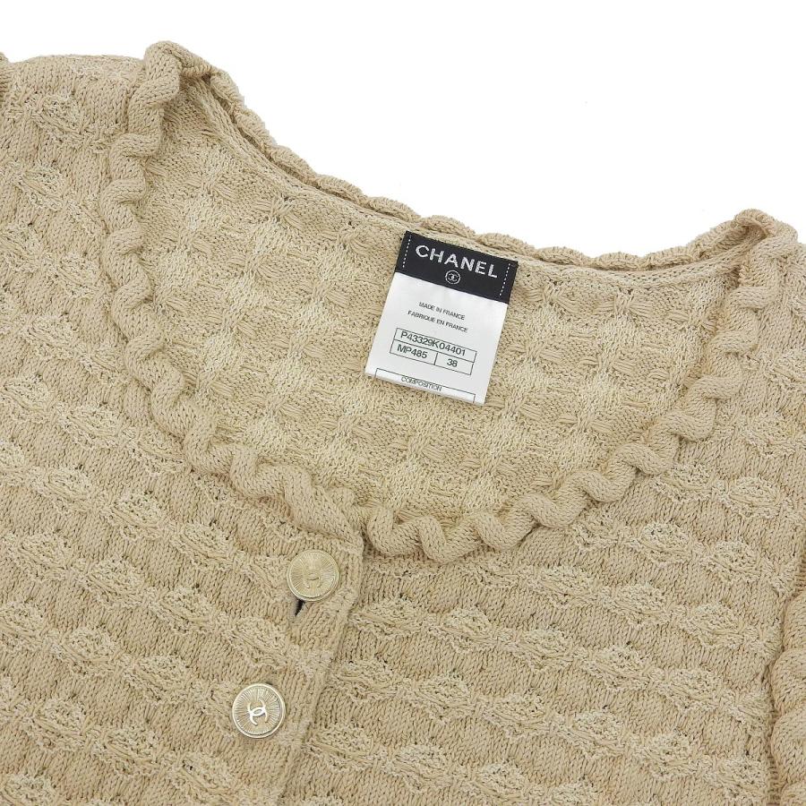 シャネル CHANEL チュニックワンピース シルク混 ベージュ ネイビー 38