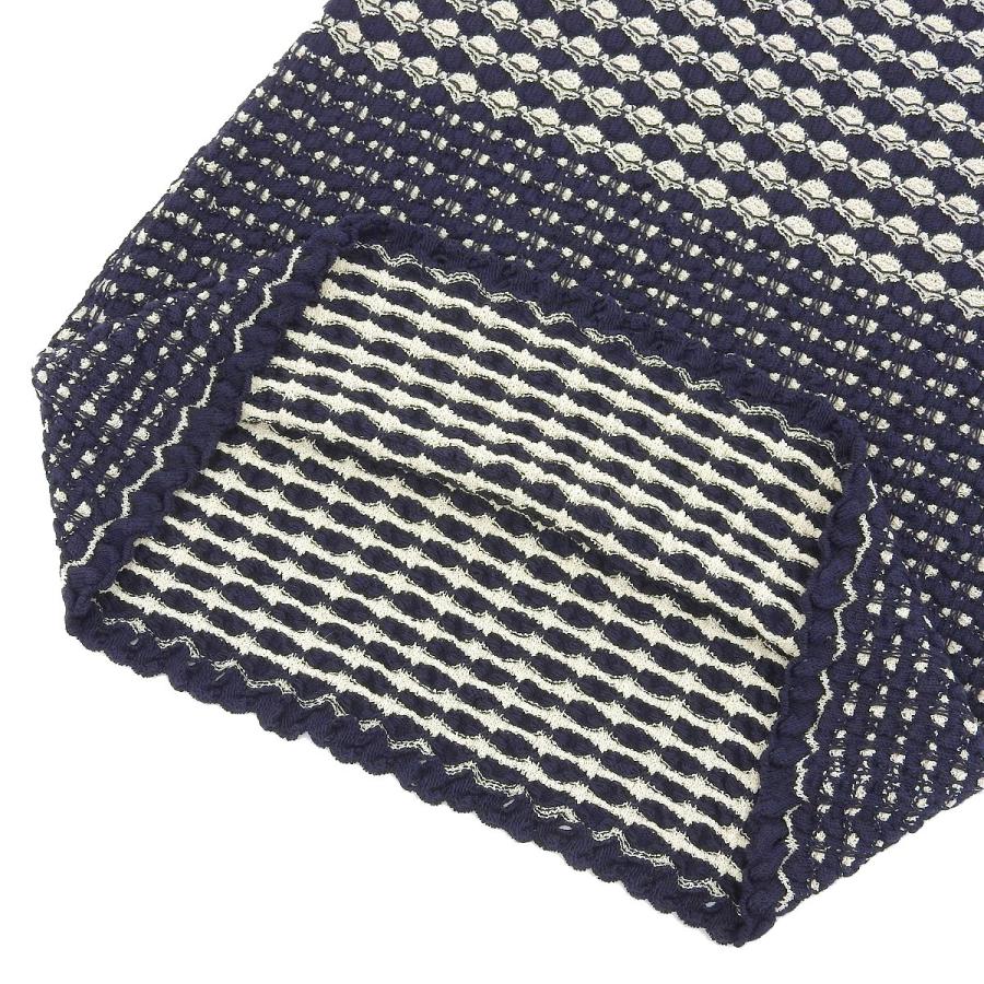 シャネル CHANEL チュニックワンピース シルク混 ベージュ ネイビー 38