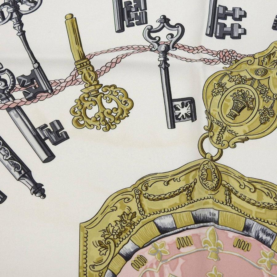 エルメス HERMES カレ90 LES CLES 鍵 スカーフ シルク ピンク エルメス HERMES カレ90 LES CLES 鍵 スカーフ シルク ピンク