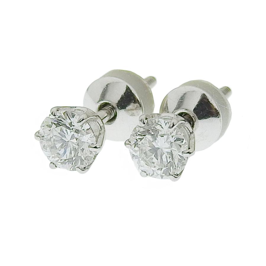 PT900 プラチナ K14WG ダイヤモンド 0.30ct ピアス 留め金ネジ式 8465 