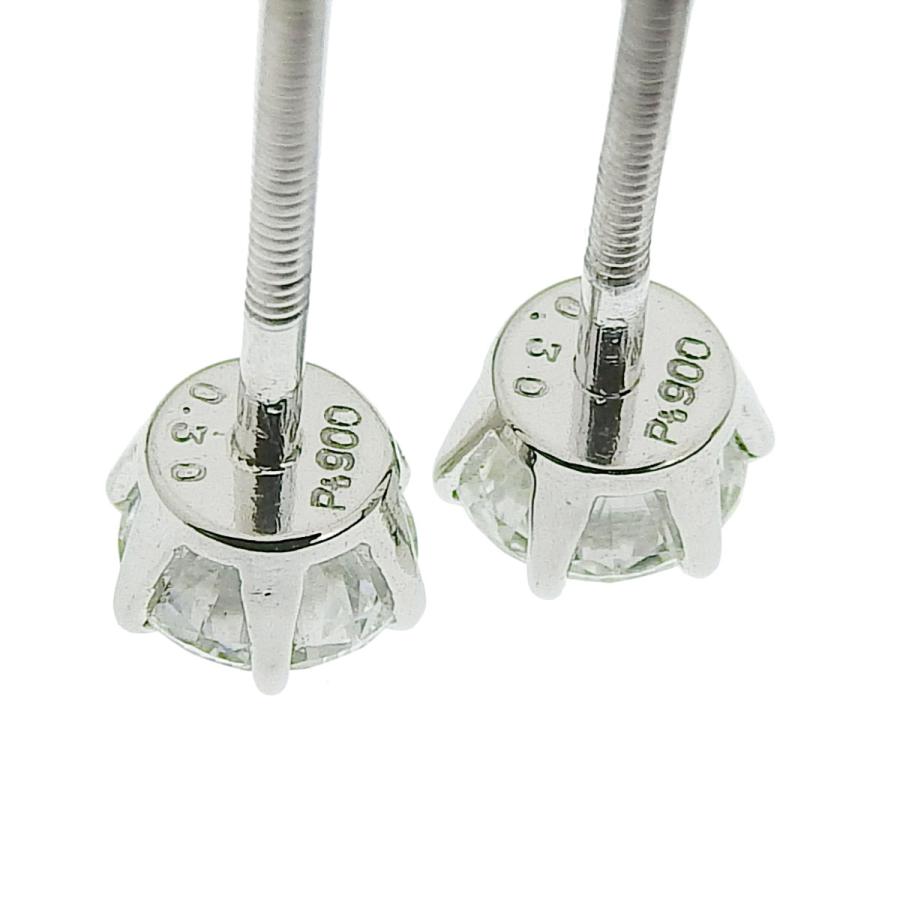 PT900 プラチナ K14WG ダイヤモンド 0.30ct ピアス 留め金ネジ式 8465 