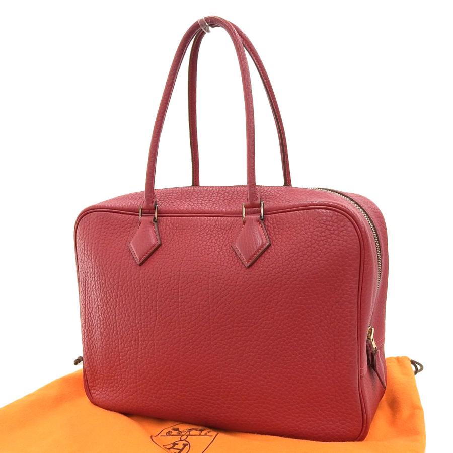 エルメス HERMES プリュム32 ハンドバッグ トゴ 深紅 レッド系 