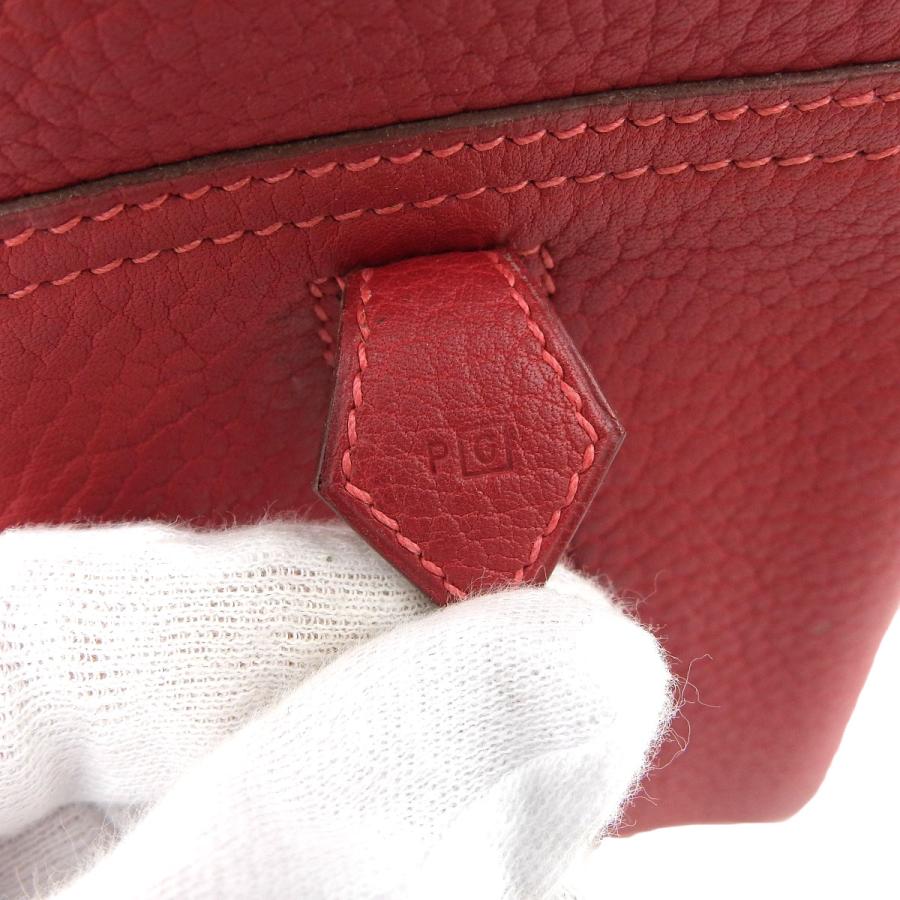 エルメス HERMES プリュム32 ハンドバッグ トゴ 深紅 レッド系  