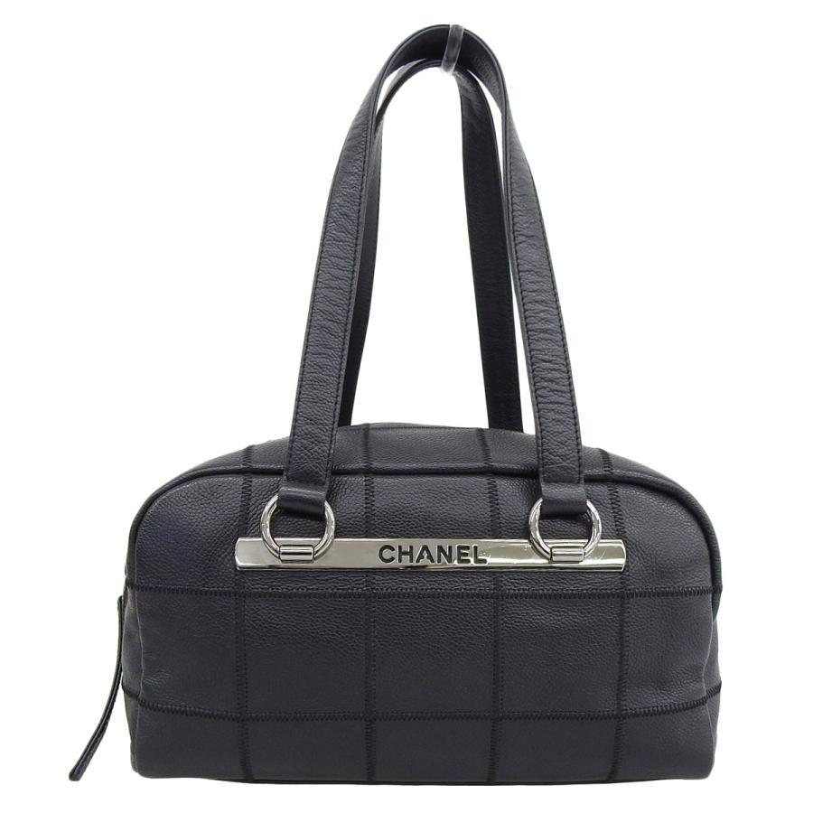 シャネル CHANEL チョコバー ミニ ボストンバッグ ソフトキャビア