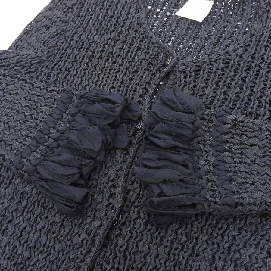 シャネル CHANEL ニット カーディガン ネイビー 38 レディース 02C