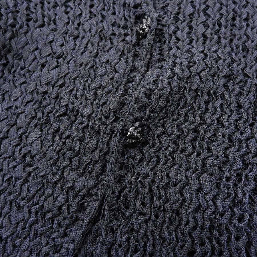 シャネル CHANEL ニット カーディガン ネイビー 38 レディース 02C