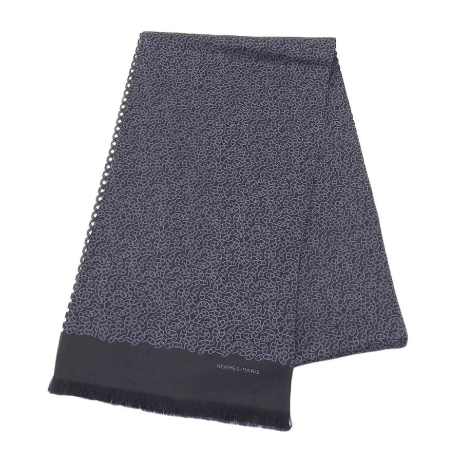 エルメス HERMES リバーシブル シェーヌダンクル チェック マフラー 