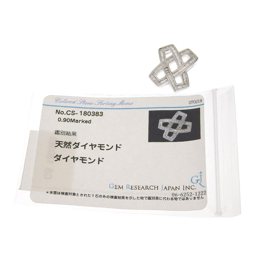 ペンダントトップ K18WG ダイヤモンド 0.90ct レディース 8665