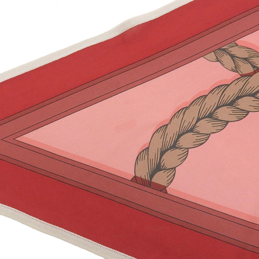 エルメス HERMES スカーフ 三角 シルクジャージ ピンク系 レディース