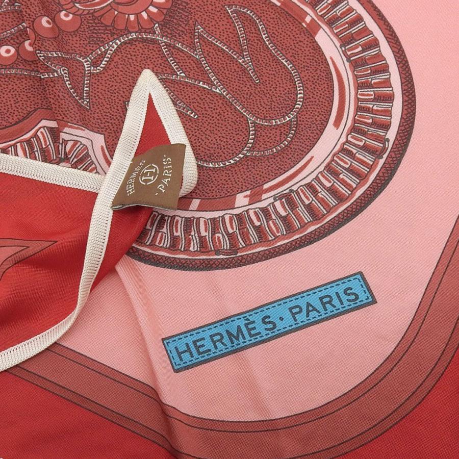 エルメス HERMES スカーフ 三角 シルクジャージ ピンク系 レディース 